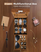 Watch Box 12 Slots 2-Tier Storage with Key