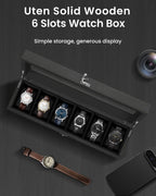 Watch Box 6 Slots Solid Wood Case Display