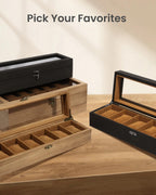 Watch Box 6 Slots Solid Wood Case Display