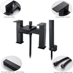 Waterfall Bath Mixer Tap Bathroom Square Monobloc Double