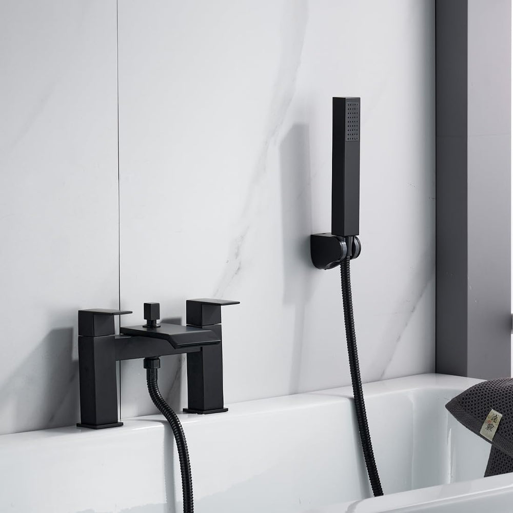 Waterfall Bath Mixer Tap Bathroom Square Monobloc Double