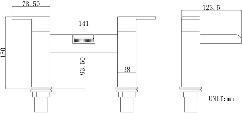 Waterfall Bath Taps Bathroom Filler Mixer Tap Chrome