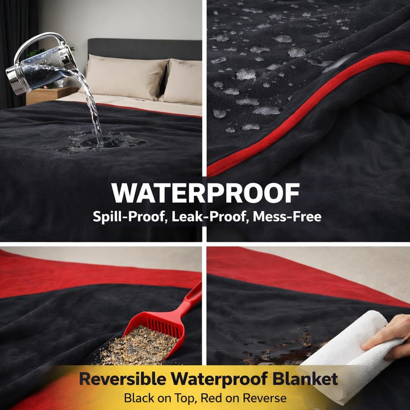 Waterproof Blanket Spill-Proof Water-Resistant Flannel for Bed