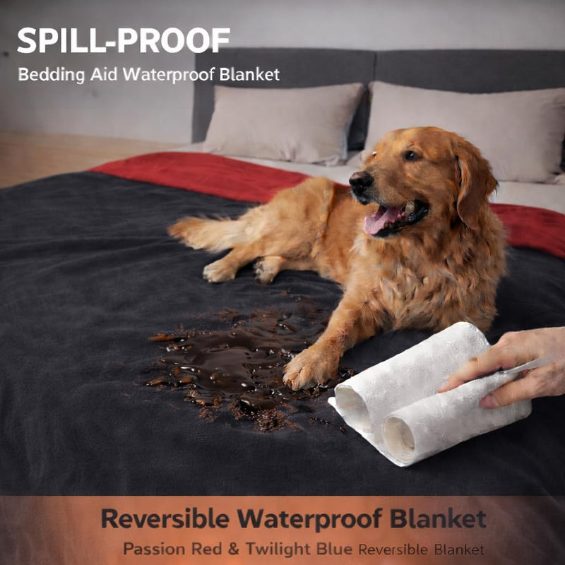 Waterproof Blanket Spill-Proof Water-Resistant Flannel for Bed