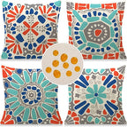 Waterproof Cushion Cover Tropical Plant Pattern (Set of 4)