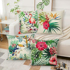 Waterproof Cushion Cover Tropical Plant Pattern (Set of 4)