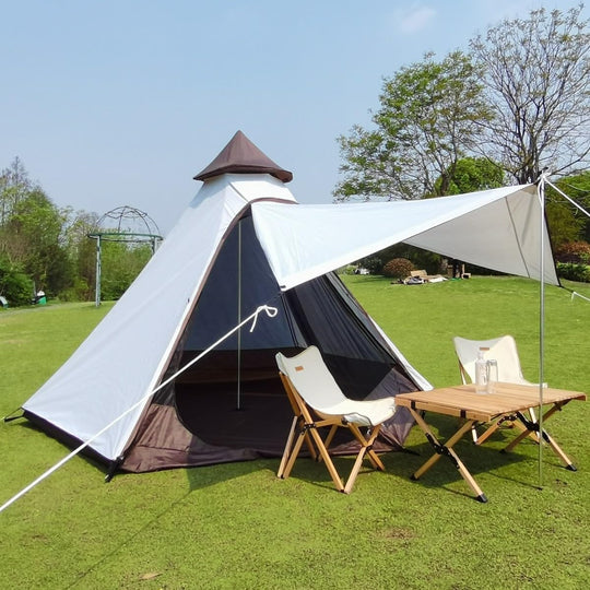 Waterproof Double Layers Camping Indian Tipi Tent Yurt