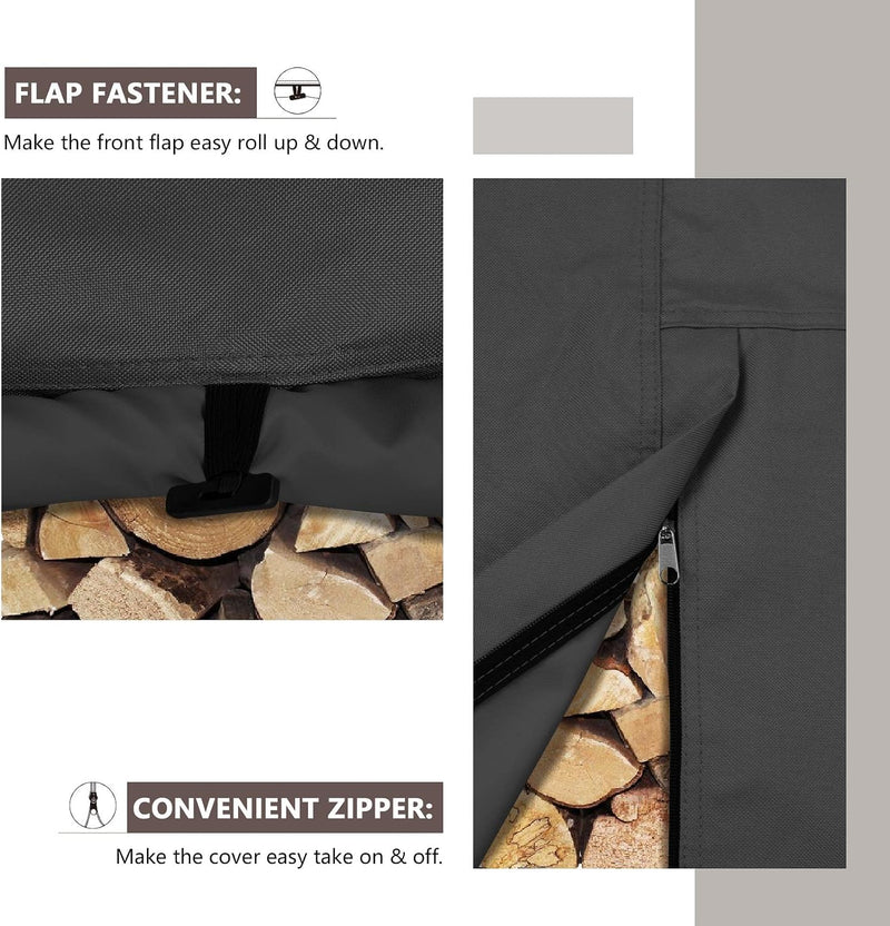Waterproof Firewood Racks Cover 8 Feet