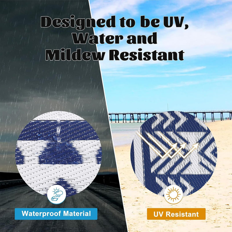 Waterproof Outdoor Rug Reversible Large Straw Garden Mat