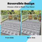 Waterproof Outdoor Rug Reversible Large Straw Garden Mat