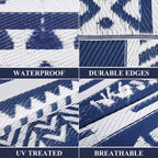 Waterproof Outdoor Rug Reversible Large Straw Garden Mat
