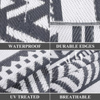 Waterproof Outdoor Rug Reversible Large Straw Garden Mat
