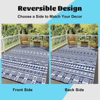Waterproof Outdoor Rug Reversible Large Straw Garden Mat