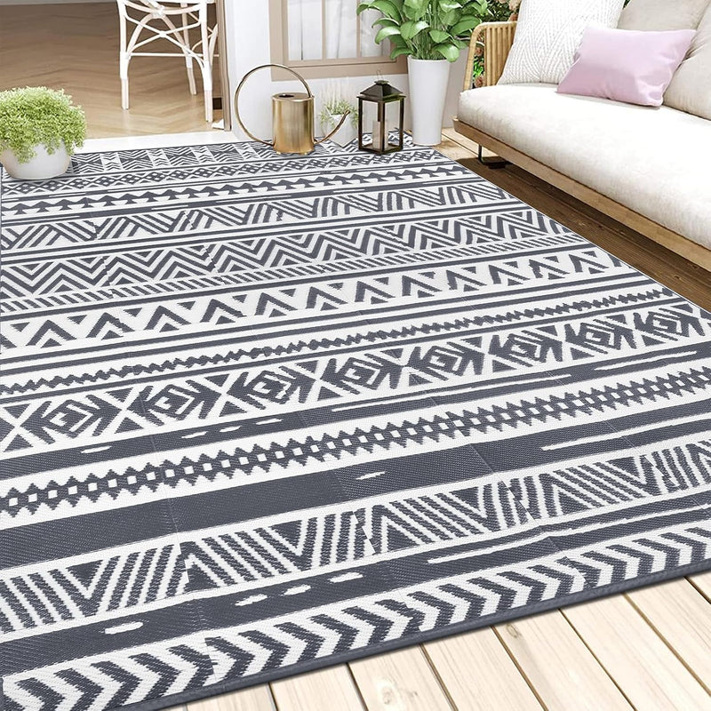 Waterproof Outdoor Rug Reversible Large Straw Garden Mat
