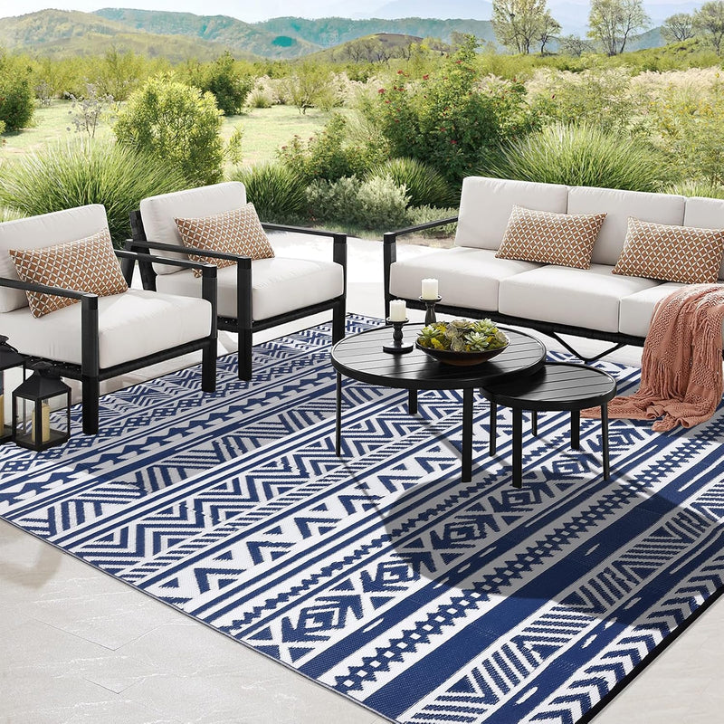 Waterproof Outdoor Rug Reversible Large Straw Garden Mat