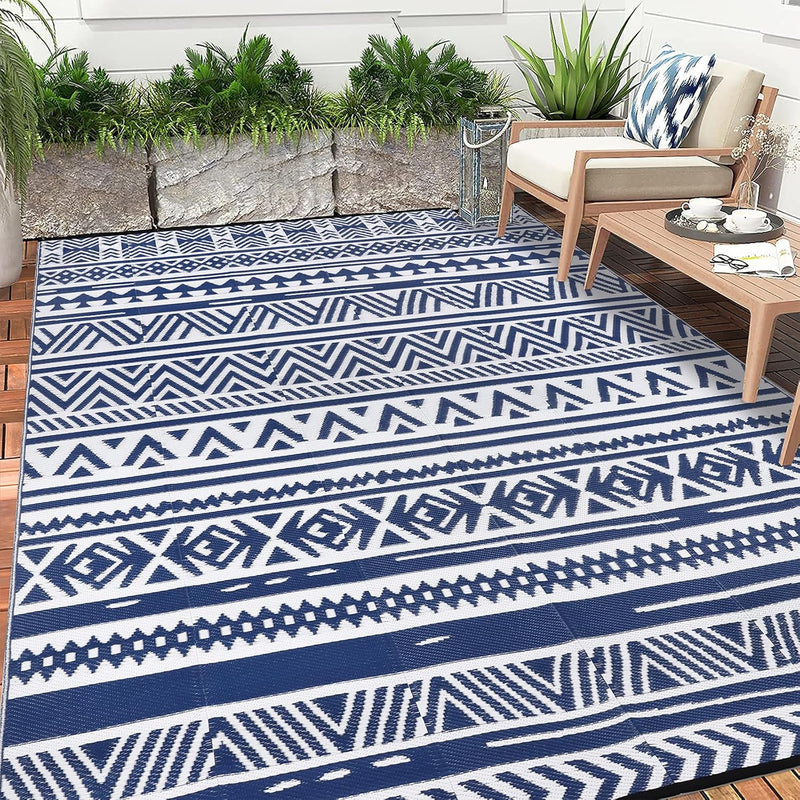 Waterproof Outdoor Rug Reversible Large Straw Garden Mat
