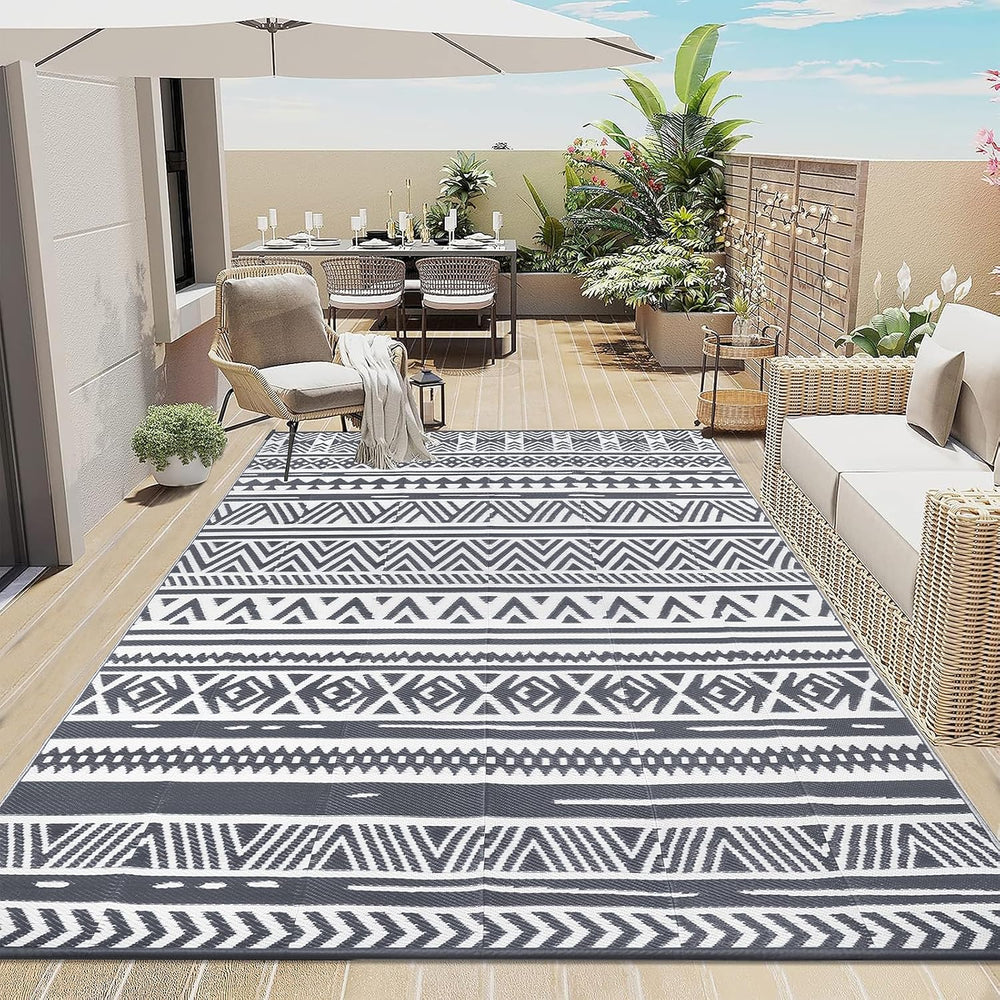 Waterproof Outdoor Rug Reversible Large Straw Garden Mat