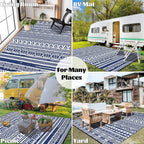 Waterproof Outdoor Rug Reversible Large Straw Garden Mat
