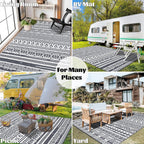 Waterproof Outdoor Rug Reversible Large Straw Garden Mat