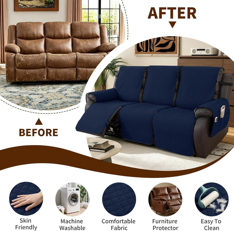 Waterproof Recliner Chair Cover Non-Slip Covers with Side