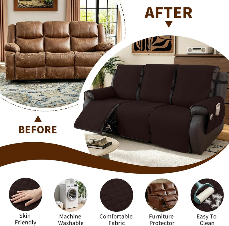 Waterproof Recliner Chair Cover Non-Slip Covers with Side