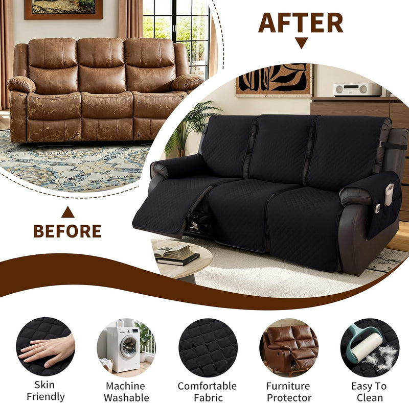 Waterproof Recliner Chair Cover Non-Slip Covers with Side