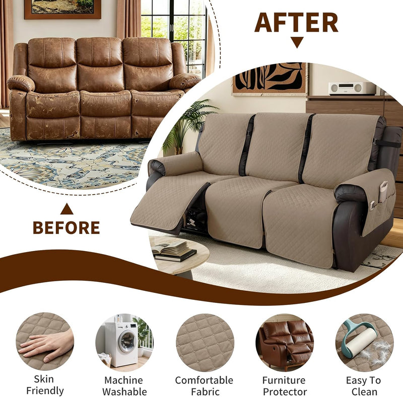 Waterproof Recliner Chair Cover Non-Slip Covers with Side