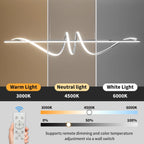 Wave Pendant Light 10%-100% Dimmable Remote Control