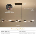 Wave Pendant Light 10%-100% Dimmable Remote Control