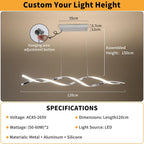 Wave Pendant Light 10%-100% Dimmable Remote Control