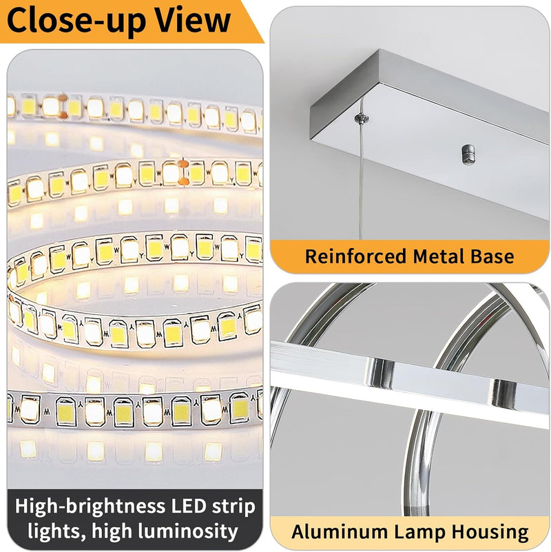 Wave Pendant Light 10%-100% Dimmable Remote Control