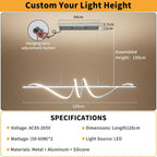 Wave Pendant Light 10%-100% Dimmable Remote Control