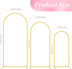 Wedding Arch Backdrop Stand 6FT 5FT 4FT Metal (Set of 3)