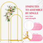 Wedding Arch Backdrop Stand 6FT 5FT 4FT Metal (Set of 3)
