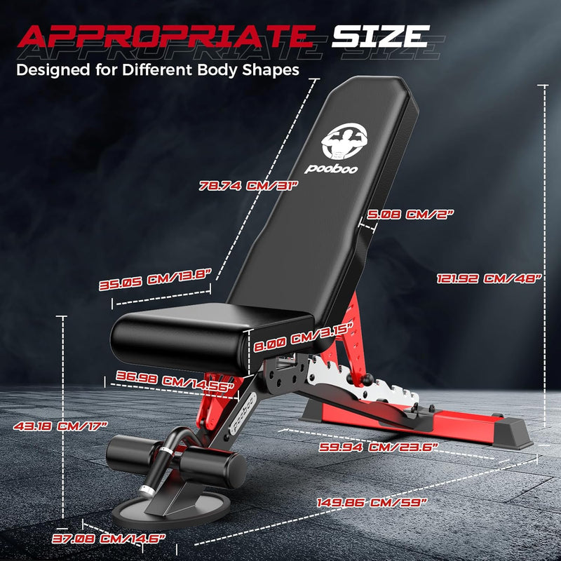 Weight Bench Adjustable Workout for Home 1500lbs Capacity