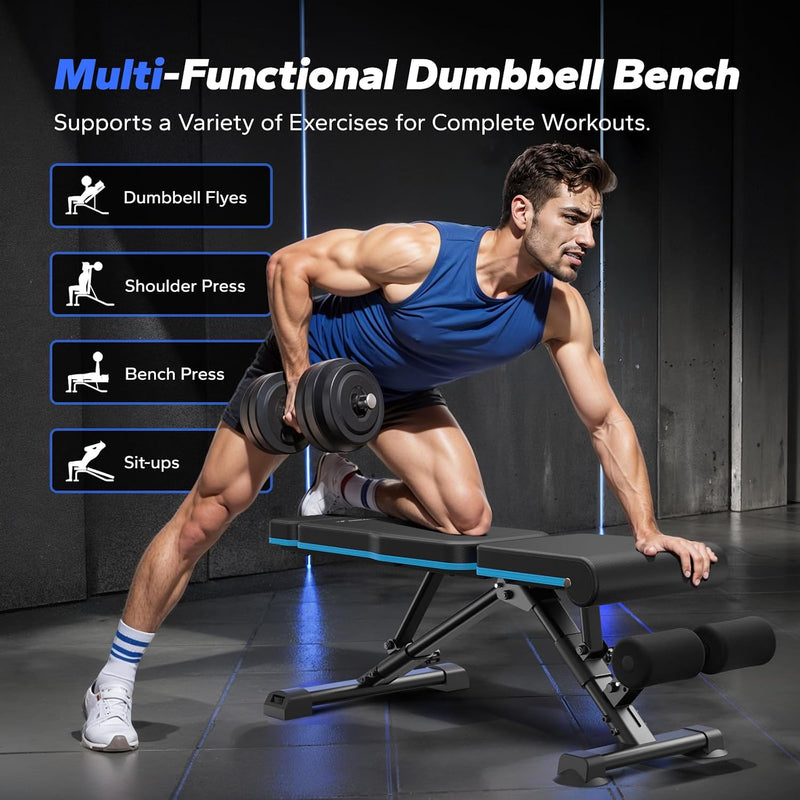 Weight Bench Foldable for Home Gym 72 108