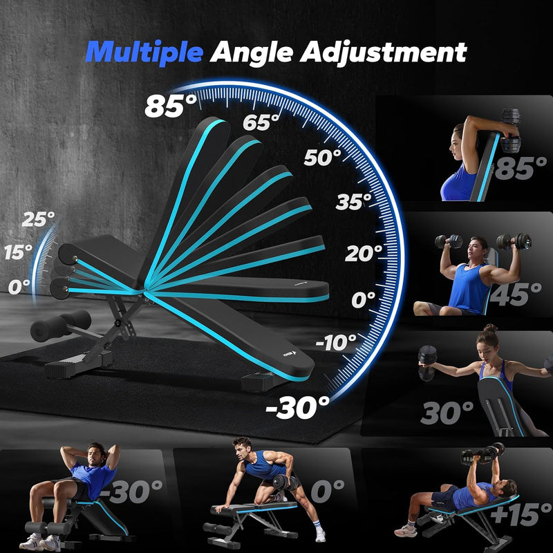 Weight Bench Foldable for Home Gym 72 108