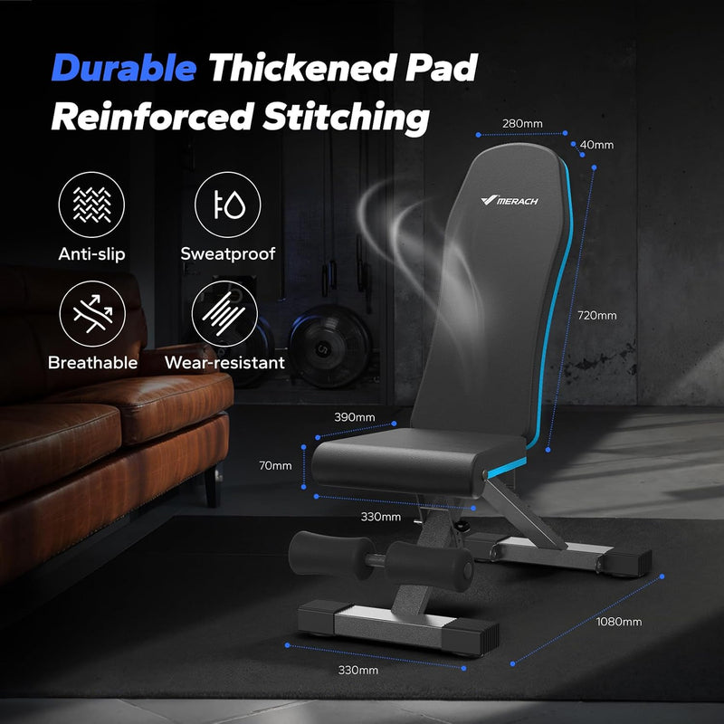 Weight Bench Foldable for Home Gym 72 108