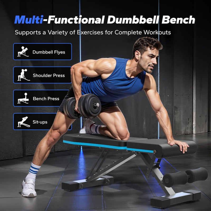 Weight Bench Foldable for Home Gym 72 108