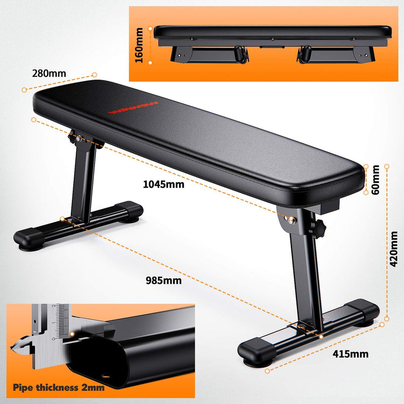 Weight Bench Folding Workout with Carrying Handle Flat