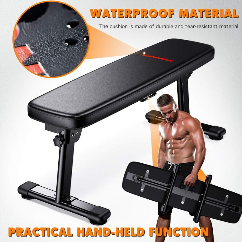 Weight Bench Folding Workout with Carrying Handle Flat