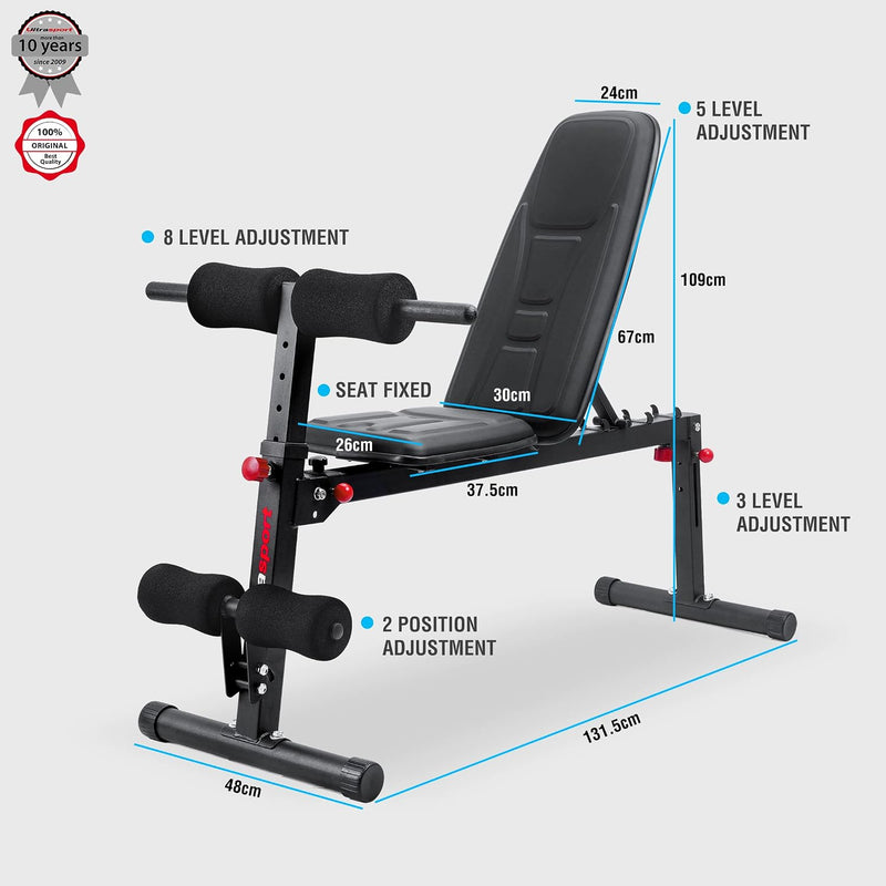 Weight Bench Multifunctional Foldable Flat Sit-Up 18-Way