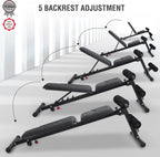 Weight Bench Multifunctional Foldable Flat Sit-Up 18-Way