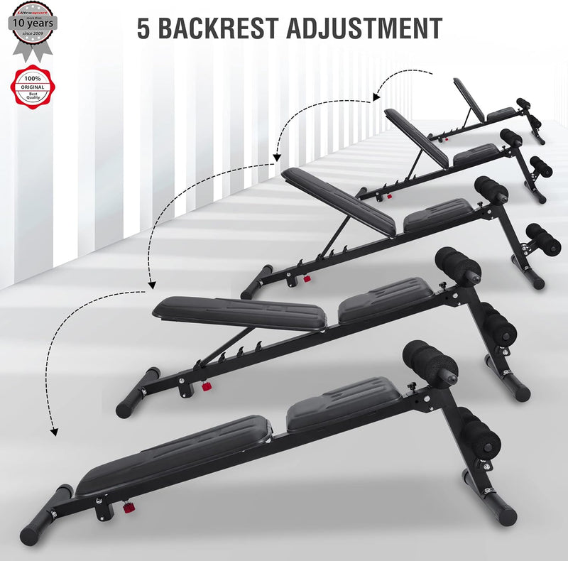 Weight Bench Multifunctional Foldable Flat Sit-Up 18-Way