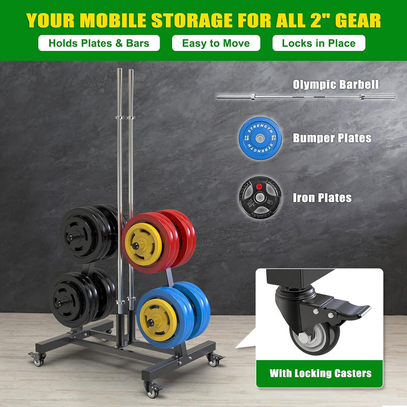 Weight Plate Tree Rack with 8 Pegs 2