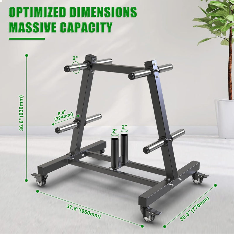 Weight Plate Tree Rack with 8 Pegs 2