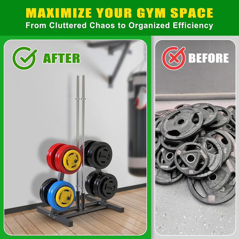 Weight Plate Tree Rack with 8 Pegs 2