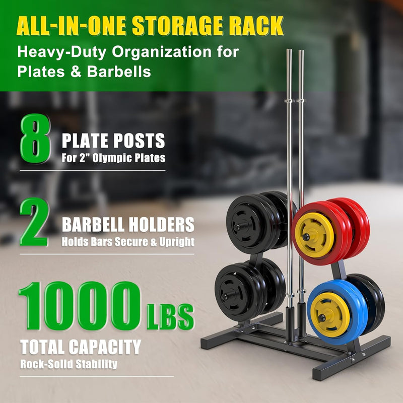 Weight Plate Tree Rack with 8 Pegs 2