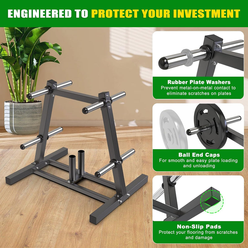 Weight Plate Tree Rack with 8 Pegs 2