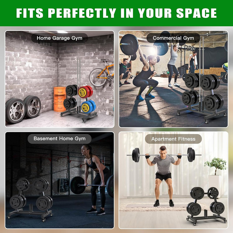 Weight Plate Tree Rack with 8 Pegs 2